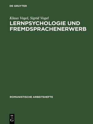 cover image of Lernpsychologie und Fremdsprachenerwerb